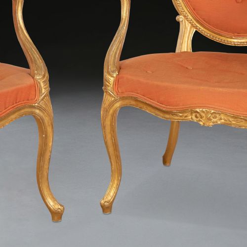 PAIR OF GEO III GILTWOOD OPEN ARMCHAIRS - ADDITIONAL PHOTO 13
