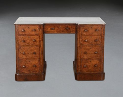 19th century burr walnut desk - CATEGORY: ANTIQUE DESKS - DATED 19TH CENTURY