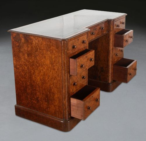 19TH CENTURY BURR WALNUT DESK - ADDITIONAL PHOTO 5