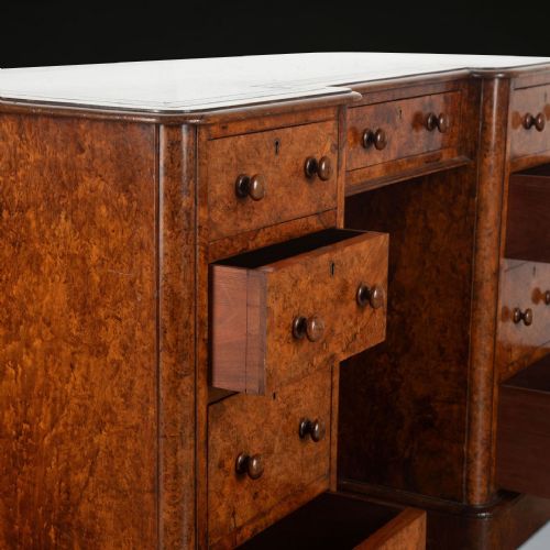 19TH CENTURY BURR WALNUT DESK - ADDITIONAL PHOTO 7