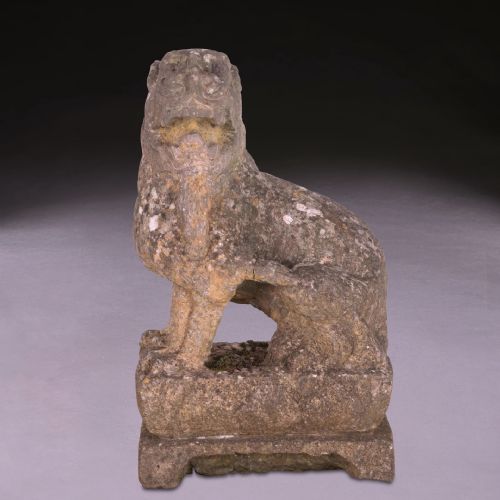 PAIR OF 19TH CENTURY CHINESE CARVED STONE LIONS - ADDITIONAL PHOTO 3