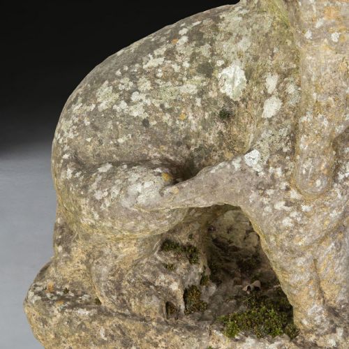 PAIR OF 19TH CENTURY CHINESE CARVED STONE LIONS - ADDITIONAL PHOTO 5
