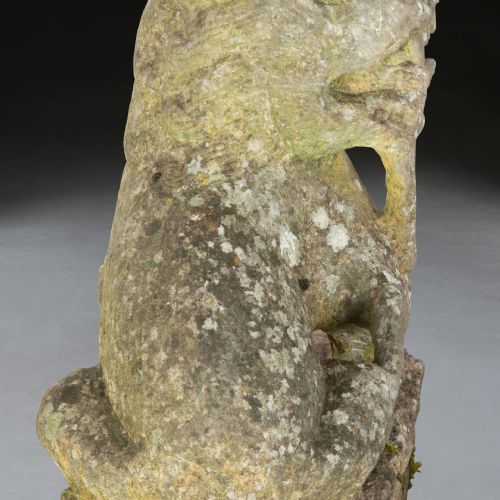 PAIR OF 19TH CENTURY CHINESE CARVED STONE LIONS - ADDITIONAL PHOTO 6