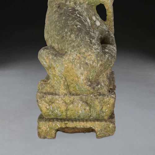 PAIR OF 19TH CENTURY CHINESE CARVED STONE LIONS - ADDITIONAL PHOTO 7