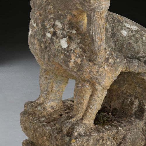 PAIR OF 19TH CENTURY CHINESE CARVED STONE LIONS - ADDITIONAL PHOTO 10