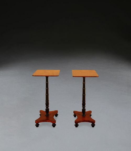 PAIR OF BURR ELM OCCASIONAL TABLES - ADDITIONAL PHOTO 1