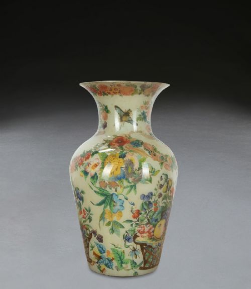 19TH CENTURY DECALCOMANIA VASE - ADDITIONAL PHOTO 1