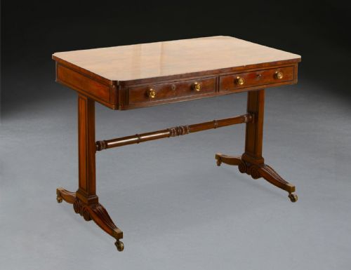 regency mahogany freestanding library table - CATEGORY: ANTIQUE TABLES - DATED 19TH CENTURY