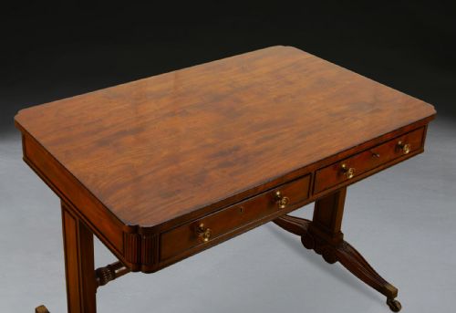 REGENCY MAHOGANY FREESTANDING LIBRARY TABLE - ADDITIONAL PHOTO 4