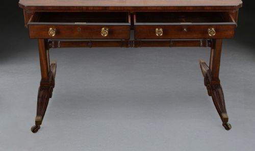 REGENCY MAHOGANY FREESTANDING LIBRARY TABLE - ADDITIONAL PHOTO 7