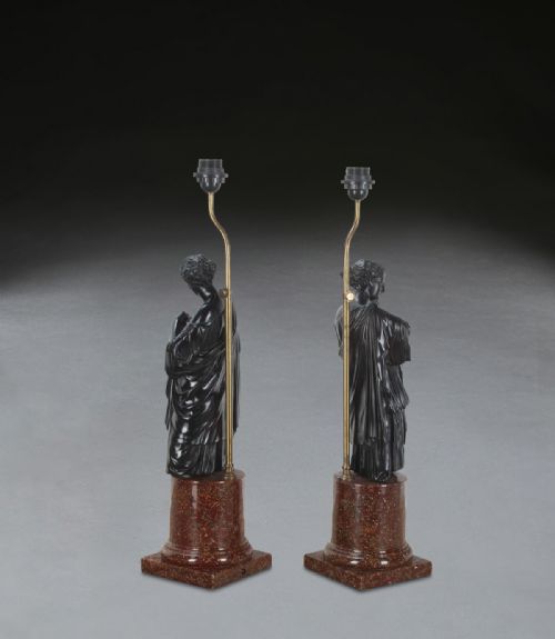 PAIR OF NEOCLASSICAL FIGURAL LAMPS - ADDITIONAL PHOTO 1