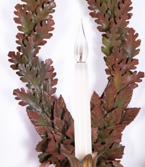 PAIR OF PAINTED TOLE WALL LIGHTS - ADDITIONAL PHOTO 4