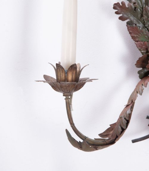 PAIR OF PAINTED TOLE WALL LIGHTS - ADDITIONAL PHOTO 7