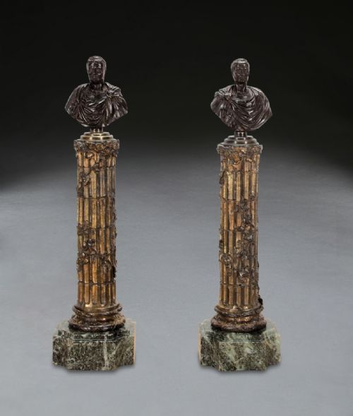 pair of 19th century grand tour bronze columns - CATEGORY: ANTIQUE METAL - DATED 19TH CENTURY