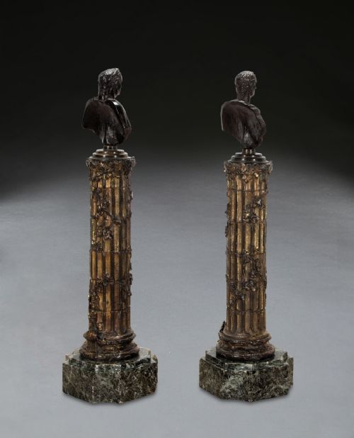 PAIR OF 19TH CENTURY GRAND TOUR BRONZE COLUMNS - ADDITIONAL PHOTO 1