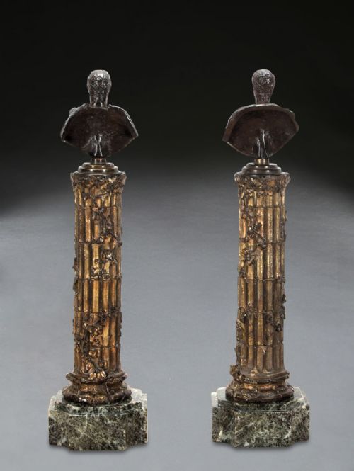 PAIR OF 19TH CENTURY GRAND TOUR BRONZE COLUMNS - ADDITIONAL PHOTO 2