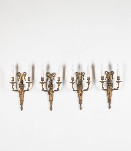 set of four 19th century ormolu wall lights - CATEGORY: ANTIQUE LIGHTING - DATED 19TH CENTURY