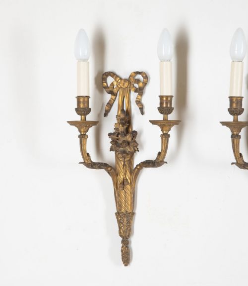 SET OF FOUR 19TH CENTURY ORMOLU WALL LIGHTS - ADDITIONAL PHOTO 1