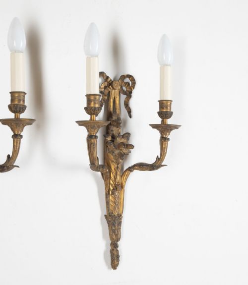 SET OF FOUR 19TH CENTURY ORMOLU WALL LIGHTS - ADDITIONAL PHOTO 3