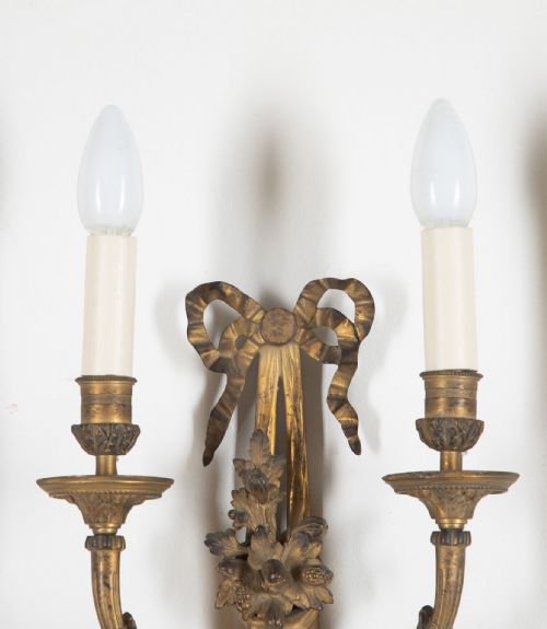 SET OF FOUR 19TH CENTURY ORMOLU WALL LIGHTS - ADDITIONAL PHOTO 4