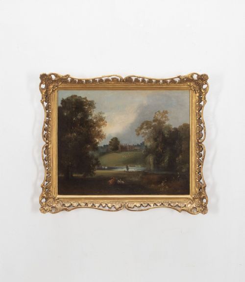 19TH CENTURY COUNTRY HOUSE OIL ON CANVAS - ADDITIONAL PHOTO 1