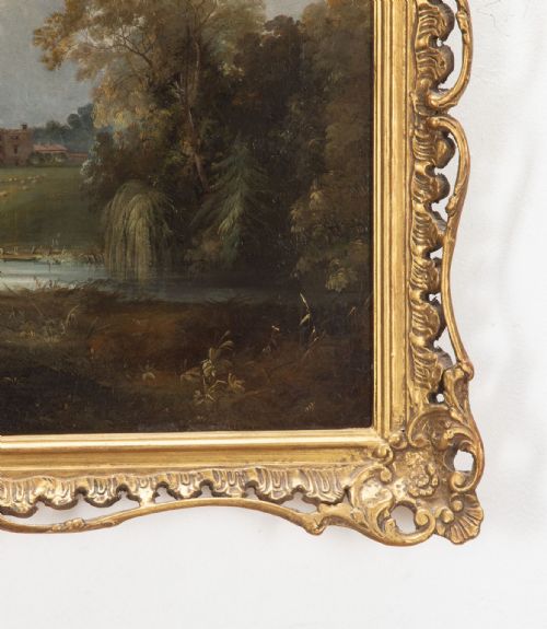 19TH CENTURY COUNTRY HOUSE OIL ON CANVAS - ADDITIONAL PHOTO 9