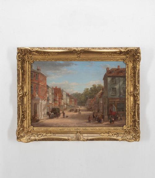 19TH CENTURY OIL ON CANVAS OF REIGATE SURREY - ADDITIONAL PHOTO 1