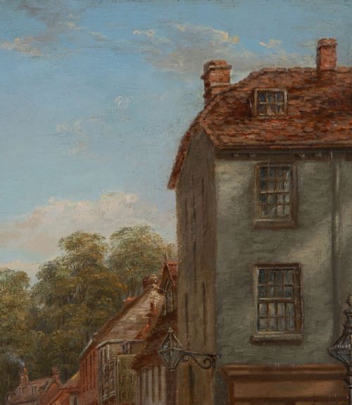 19TH CENTURY OIL ON CANVAS OF REIGATE SURREY - ADDITIONAL PHOTO 3