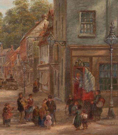 19TH CENTURY OIL ON CANVAS OF REIGATE SURREY - ADDITIONAL PHOTO 4