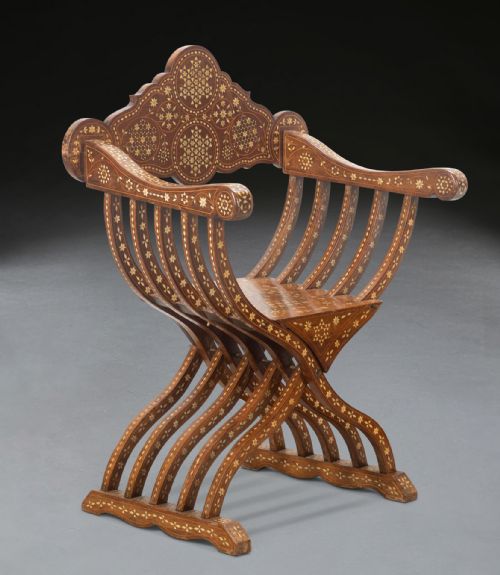 PAIR OF 19TH CENTURY SAVONAROLA CHAIRS - ADDITIONAL PHOTO 3