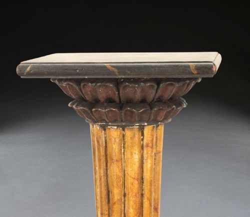 REGENCY PAIR OF SIMULATED MARBLE TORCHERES - ADDITIONAL PHOTO 2