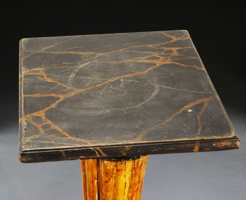 REGENCY PAIR OF SIMULATED MARBLE TORCHERES - ADDITIONAL PHOTO 4