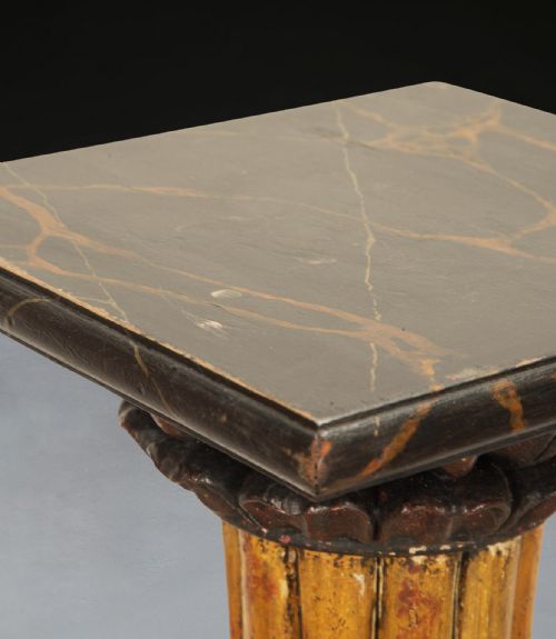 REGENCY PAIR OF SIMULATED MARBLE TORCHERES - ADDITIONAL PHOTO 6