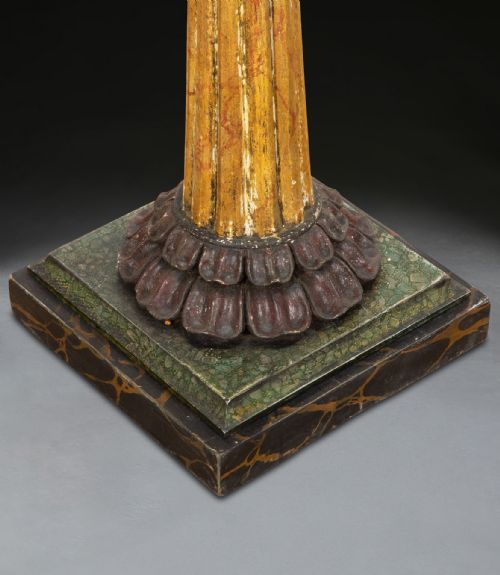 REGENCY PAIR OF SIMULATED MARBLE TORCHERES - ADDITIONAL PHOTO 12