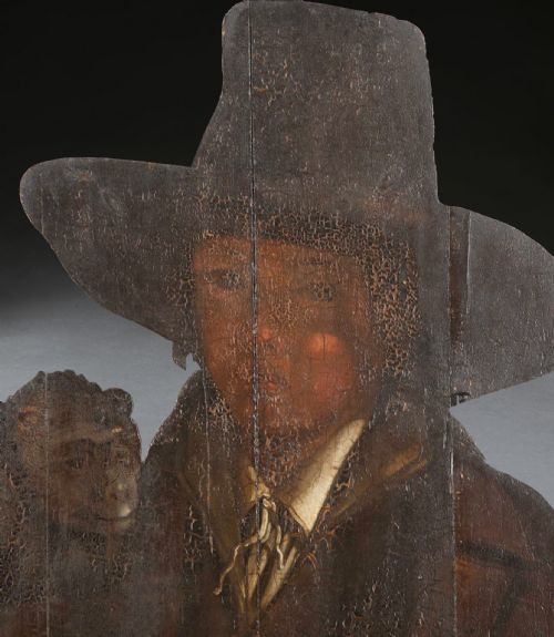 A RARE 18TH CENTURY LIFESIZE DUMMY BOARD OF GENTLEMAN AND MONKEY - ADDITIONAL PHOTO 2