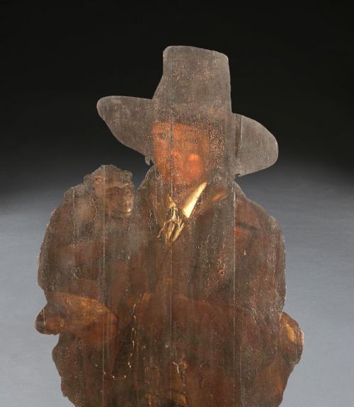 A RARE 18TH CENTURY LIFESIZE DUMMY BOARD OF GENTLEMAN AND MONKEY - ADDITIONAL PHOTO 4