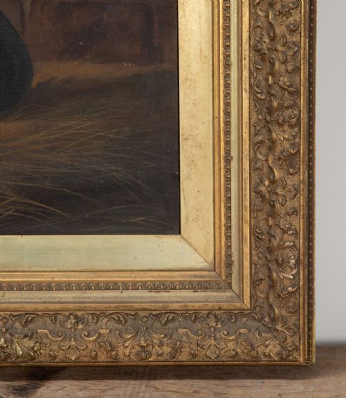 19TH CENTURY ENGLISH OIL ON CANVAS PAINTING OF A DOG - ADDITIONAL PHOTO 2