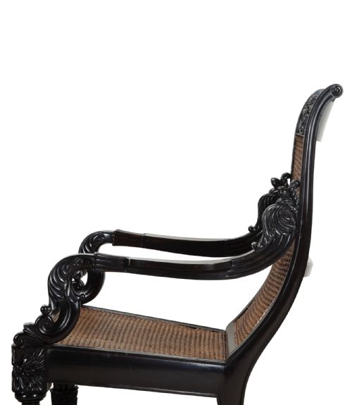 PAIR OF 19TH CENTURY ANGLOINDIAN EBONY ARMCHAIRS - ADDITIONAL PHOTO 3