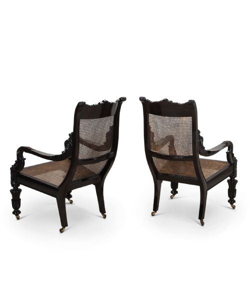 PAIR OF 19TH CENTURY ANGLOINDIAN EBONY ARMCHAIRS - ADDITIONAL PHOTO 7