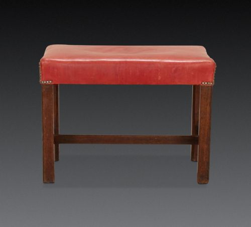 GEORGE III MAHOGANY AND LEATHER STOOL - ADDITIONAL PHOTO 1