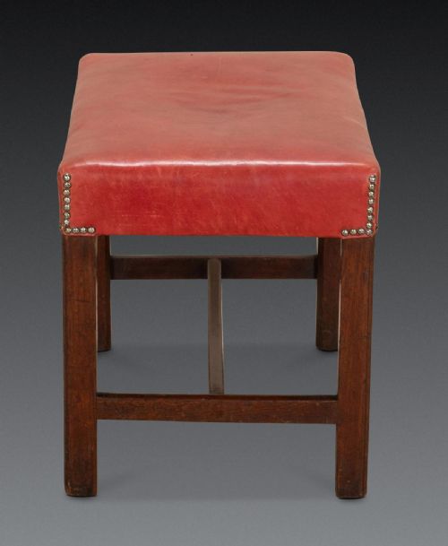 GEORGE III MAHOGANY AND LEATHER STOOL - ADDITIONAL PHOTO 3