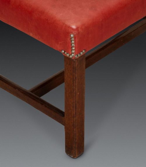 GEORGE III MAHOGANY AND LEATHER STOOL - ADDITIONAL PHOTO 4