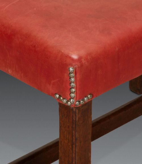 GEORGE III MAHOGANY AND LEATHER STOOL - ADDITIONAL PHOTO 5