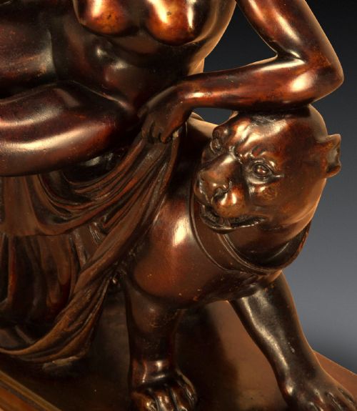 19TH CENTURY BRONZE GROUP ARIADNE AND THE PANTHER - ADDITIONAL PHOTO 4