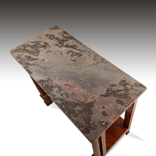 A 19TH CENTURY WALNUT MARBLE FRENCH CONSOLE TABLE - ADDITIONAL PHOTO 2