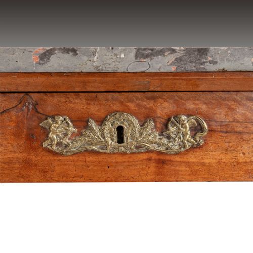 A 19TH CENTURY WALNUT MARBLE FRENCH CONSOLE TABLE - ADDITIONAL PHOTO 3