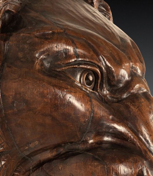 LARGE 19TH CENTURY CARVED LION WALL MASK - ADDITIONAL PHOTO 6