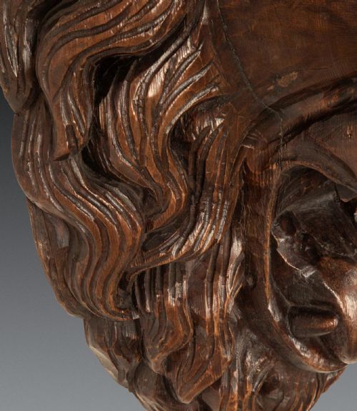 LARGE 19TH CENTURY CARVED LION WALL MASK - ADDITIONAL PHOTO 8