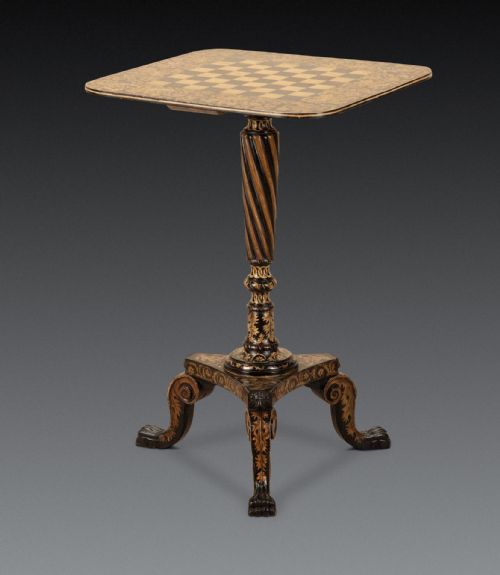 REGENCY PENWORK TRIPOD GAMES TABLE - ADDITIONAL PHOTO 1