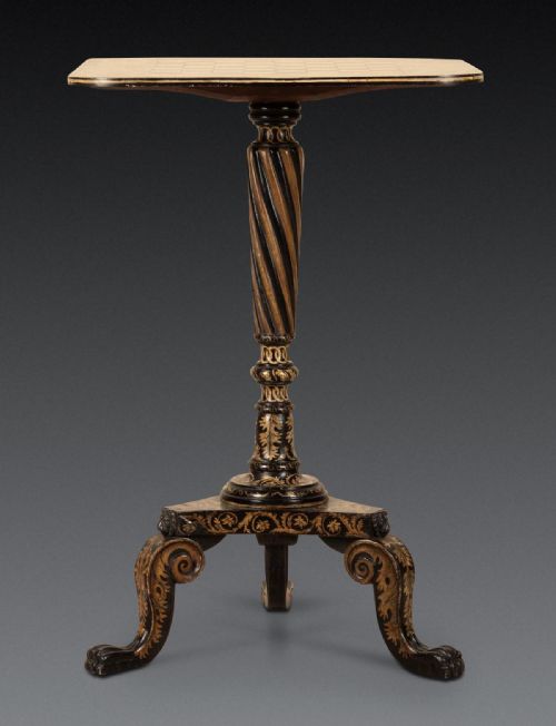 REGENCY PENWORK TRIPOD GAMES TABLE - ADDITIONAL PHOTO 2
